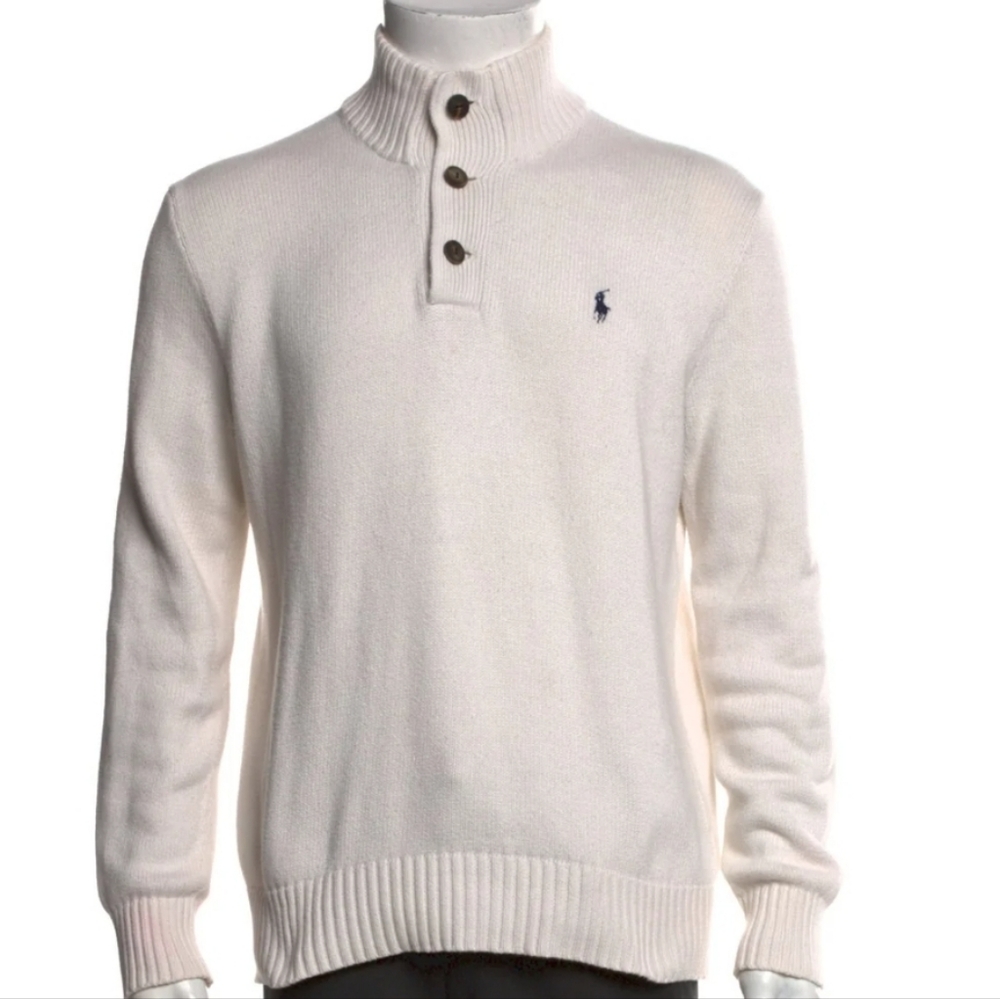 Polo Ralph Lauren Mock Neck Long Sleeve Pullover Cotton Size Large